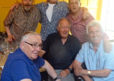 Old days with Clem Cattini, the Tornadoes Bruce Welch and Brian Bennett, the Shadows Gary Osbourne and me at a pop-up Rock'n Roll gig